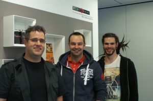 Matthias, Patrick Lehr (Leiter e-commerce) und Marvin nach dem Workshop mit Mediahaus